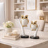 2 pc Decorative Owl Handicraft Figurine with Metallic Gold Accents