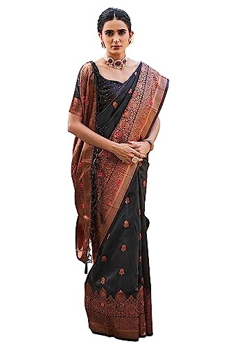 Vasthrlay Banarasi Floral Unstitched Saree