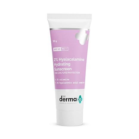 The Derma co 2% Hyalacalamine Hydrating Sunscreen For UVA/UVB Protection with SPF 50 & PA+++