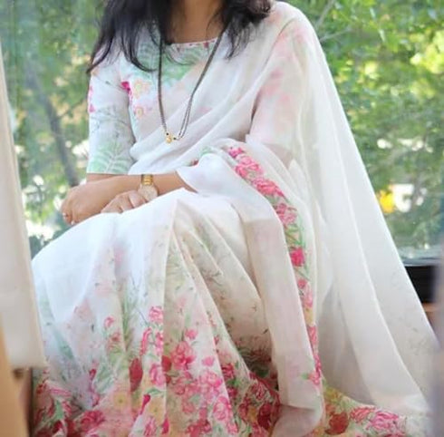 Vasthrlay Banarasi Kanjivaram Wedding Flowerjaal Saree With Blouse Piece