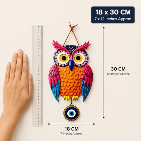 GiftOday Owl Wall Hanging for Door & Home Decor | Evil Eye Protection Nazar Battu