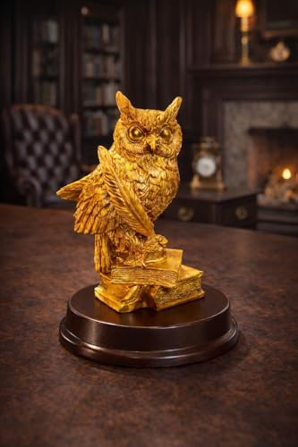 Parvatveda Owl Showpiece Statue with Books & Feather | Owl Figurine for Home Decor