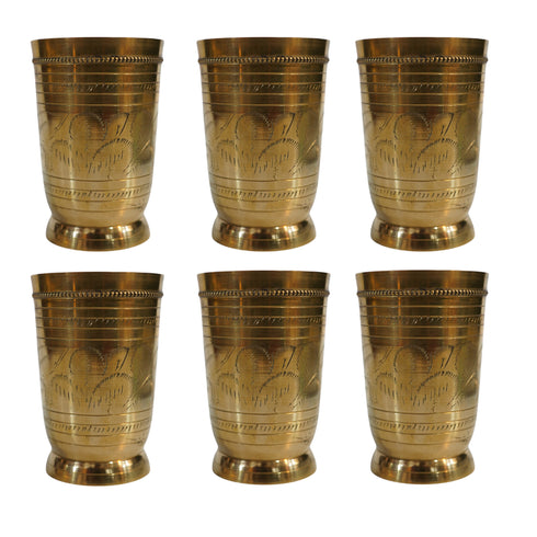 Pure Brass Drinking Glass | Pack of 6