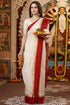 Vasthrlay Traditional Bengali Gorod Sarees Red And White Durga Puja Garad Silk Kanjivaram Goroder Lal Paar Sada Border | Zari Buti Sadi Blouse Piece