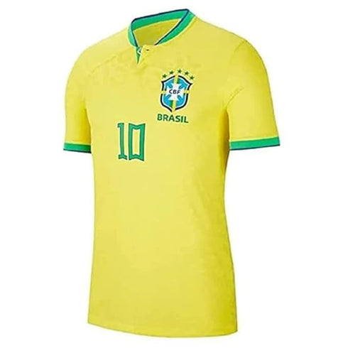 Brazil Yellow Football Jersey Neymar 10 Soccer Kit for Men