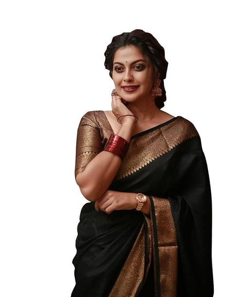 Vasthrlay Kanjivaram Kanchipuram Banarasi Yatri Saree With Blouse Piece