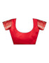 Vasthrlay Womens Jacquard Red | Golden Saree With Unstitched Blouse Piece