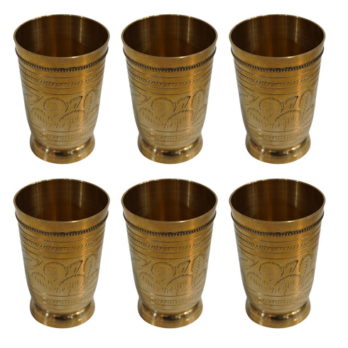 Pure Brass Drinking Glass | Pack of 6