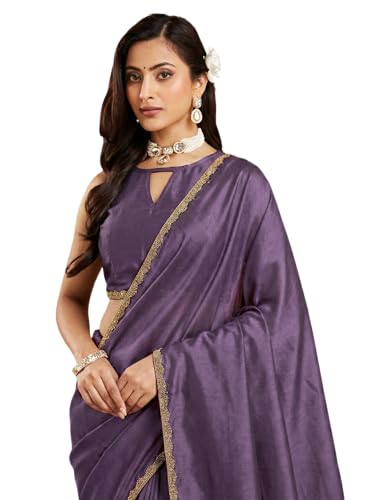 Vasthrlay Purple Decorative Unstitched Saree