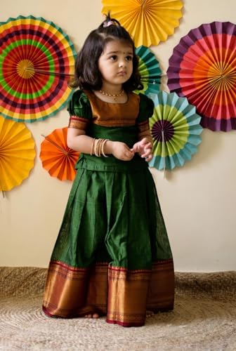 Vasthrlay Kids Pattu Pavadai Baby Silk Lehenga Choli For Girls