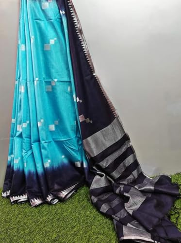 Vasthrlay Grey Bhagalpuri Unstitched Saree