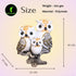 Lucky Owl Statue for Good Luck 7 Inch Resin Figurine Antique Multicolour