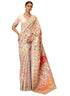 Vasthrlay Cream Kanjivaram Unstitched Saree