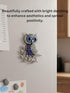 BLUE BEADS Silver Owl Turkish Evil Eye Fridge Refrigerator Sticker Magnet