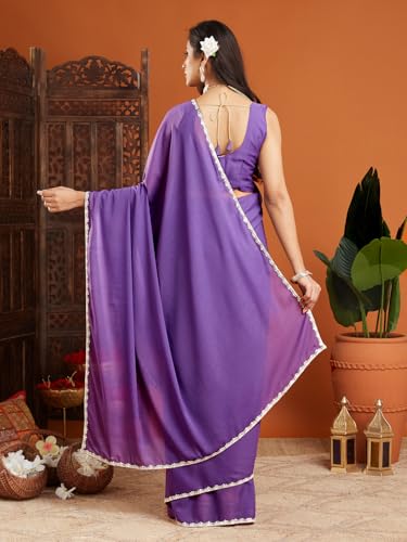 Vasthrlay Maroon Border Unstitched Saree