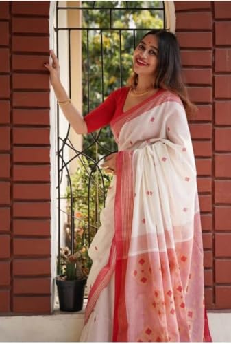 Vasthrlay Women's Kalamkari Wedding Swastik Saree With Blouse Piece