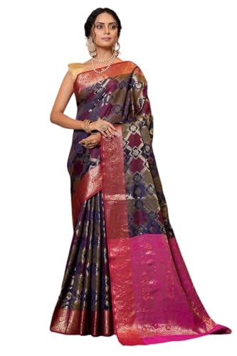 Vasthrlay Navy Blue Jacquard Saree