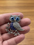 BLUE BEADS Silver Owl Turkish Evil Eye Fridge Refrigerator Sticker Magnet
