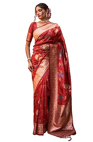 Vasthrlay Banarasi Floral Unstitched Saree