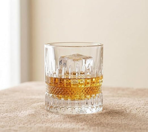 Crystal Whiskey Glasses Set of 6 - 300ml Old Fashioned Cocktail Tumblers