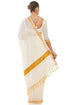 Vasthrlay White Cotton Kasavu Saree Borders