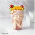 Vikarafty Set Of 2 Cute Head Girl Face Planter Pot Succulent Planter Little Girl Flower Pot