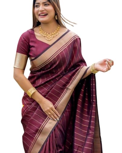 Vasthrlay Banarasi Kanjivaram Kanchipuram BS09 Saree With Blouse Piece