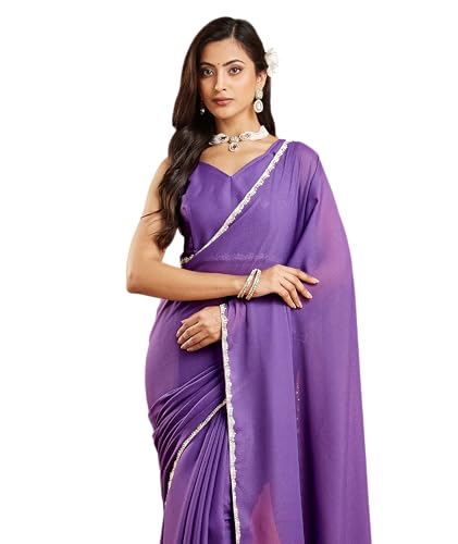 Vasthrlay Pink Border Unstitched Saree