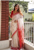 Vasthrlay Women's Kalamkari Wedding Swastik Saree With Blouse Piece