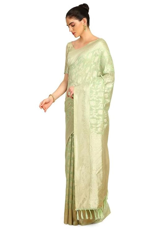 Vasthrlay Green Tussar Tassels