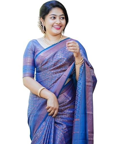 Vasthrlay Banarasi Kanjivaram Kanchipuram BS09 Saree With Blouse Piece