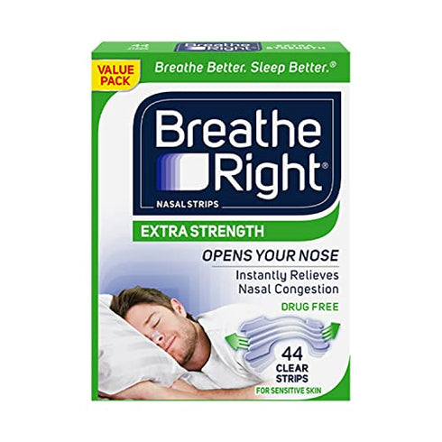 Style Make Breathe Right Extra Clear DrugFree Nasal Strips for Nasal Congestion Relief 44 Count