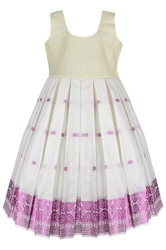 Vasthrlay South Indian Pattu Pavadai Jacquard Lehenga Choli With Attachable Half Saree For Girls