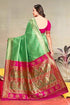 Vasthrlay Kanjivaram Chand Paithani Rama Pink Saree With Blouse Piece