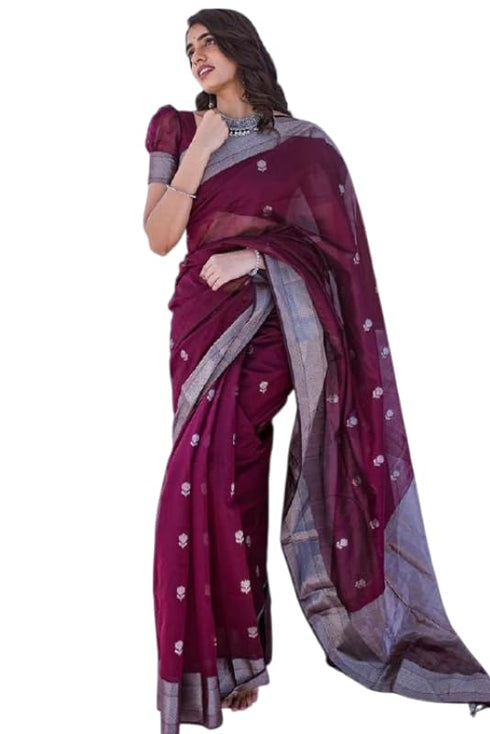 Vasthrlay Kanjivaram Unstitched Saree