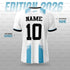 Messigoat Argentina 2022 Champion Art Sky White Football Jersey With Custom Name & Number| Argentina Soccer Fan Jersey For Kids and Adult