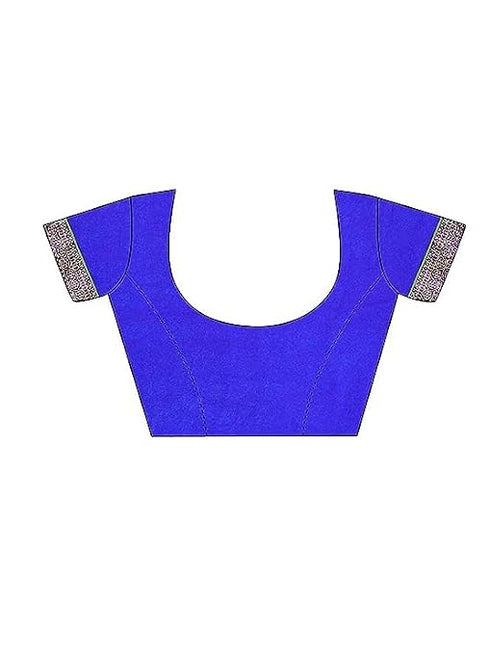 Vasthrlay Chiffon Tassels Blue And Multi Saree With Unstitched Blouse Piece