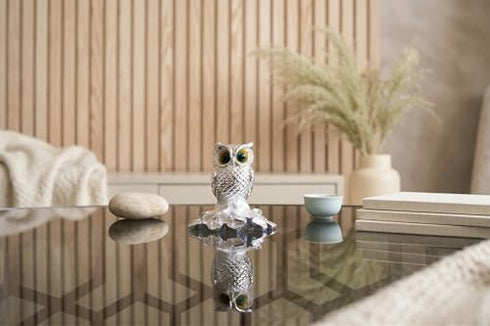 Silver Plated Owl Showpiece for Home Decor Vastu Showpiece for Home Decor