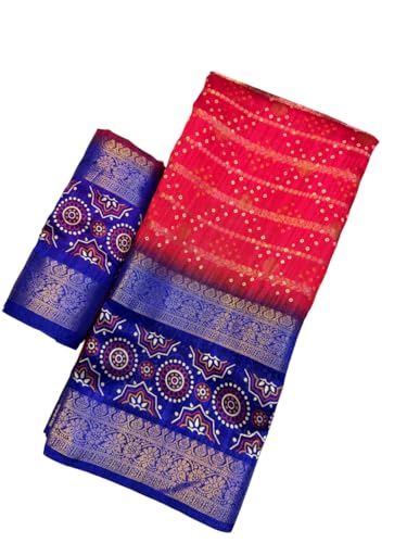 Vasthrlay Kalamkari Bandhani Contrast