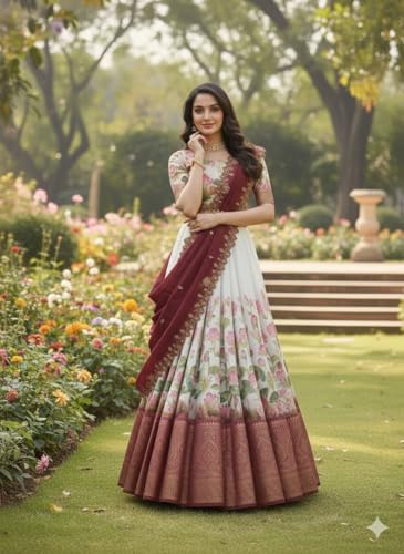 Vasthrlay Kanjivaram Silk Half Saree With Zari Dupatta