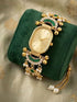 Kashmiri Women's Bracelet Watch | Gold Tone - Oval Dial