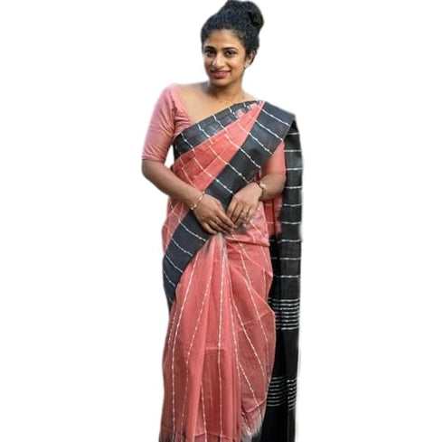 Vasthrlay Pink Handloom Saree