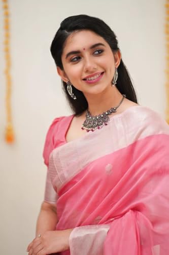 Vasthrlay Present Beautiful Kanjivaram Soft Silk Pink Saree With Blouse