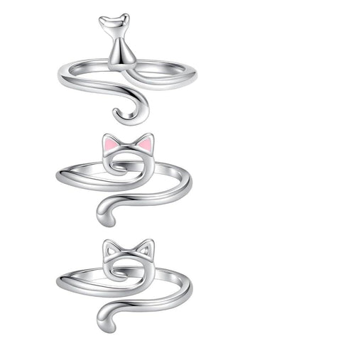 3 Pcs Crochet Tension Ring Creative Kitty Wire Wrapped Knitting Crochet Tool Alloy Yarn