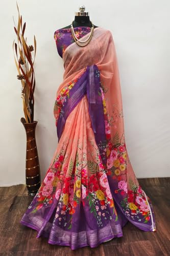 Vasthrlay Banarasi Kanjivaram Wedding Flowerjaal Saree With Blouse Piece