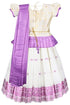 Vasthrlay South Indian Pattu Pavadai Jacquard Lehenga Choli With Attachable Half Saree For Girls
