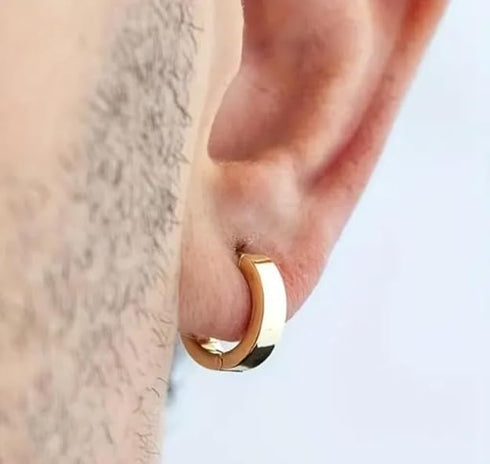 Men's Stainless Steel Huggie Hoop Earrings