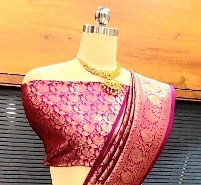 Vasthrlay Kanjivaram Silk Half Saree Set With Zari Dupatta
