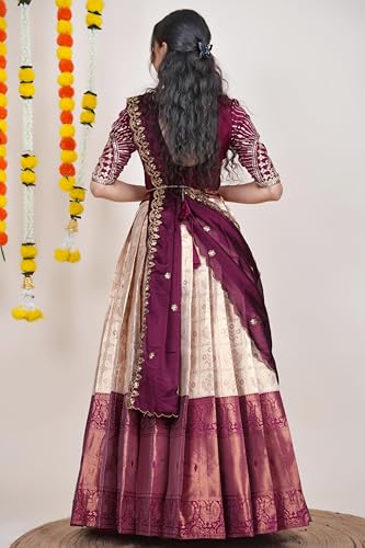 Vasthrlay South India Half And Half Saree For Womens