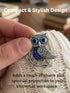 BLUE BEADS Silver Owl Turkish Evil Eye Fridge Refrigerator Sticker Magnet